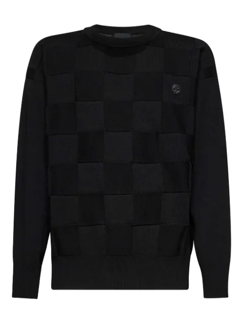 John Richmond square-panel merino-wool jumper