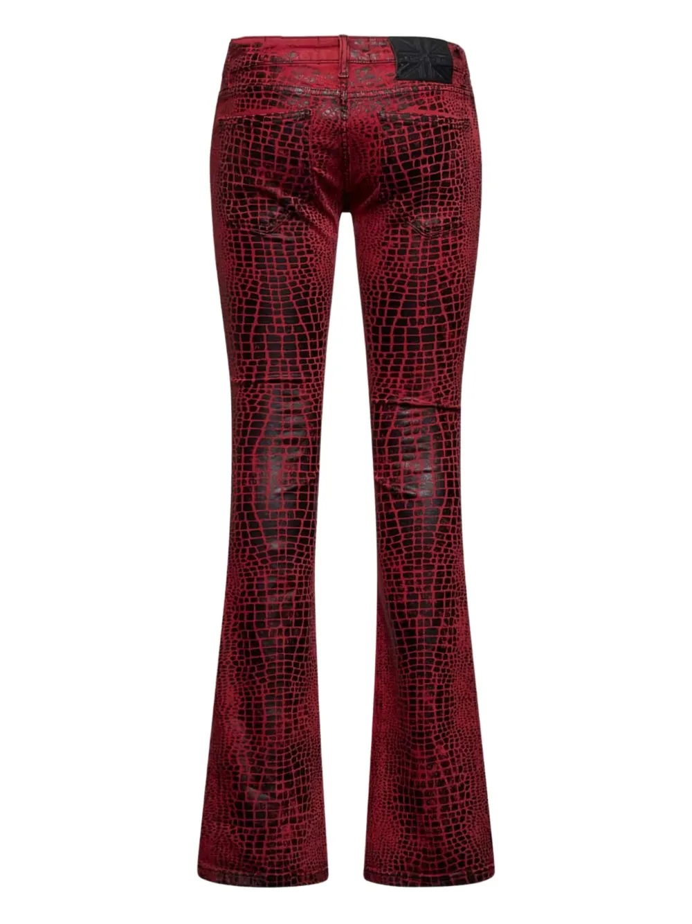 John Richmond Flared broek met krokodillenprint Rood
