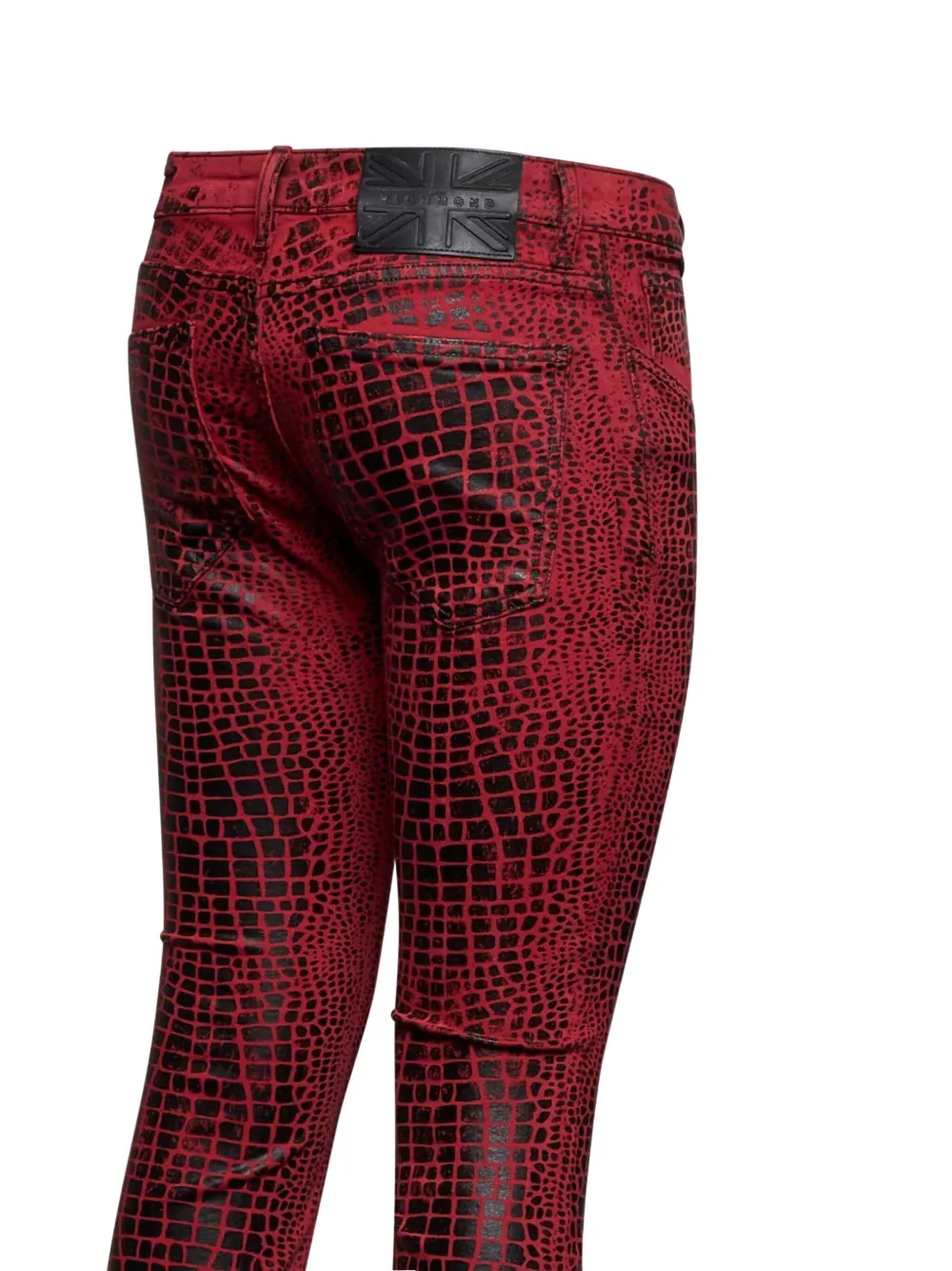 John Richmond Flared broek met krokodillenprint Rood