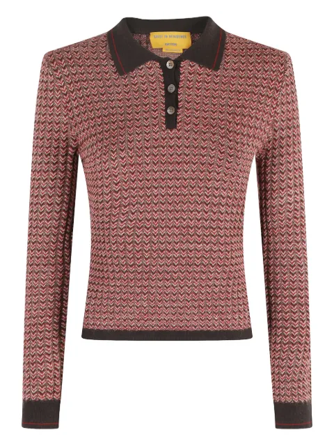 Guest In Residence patterned polo top