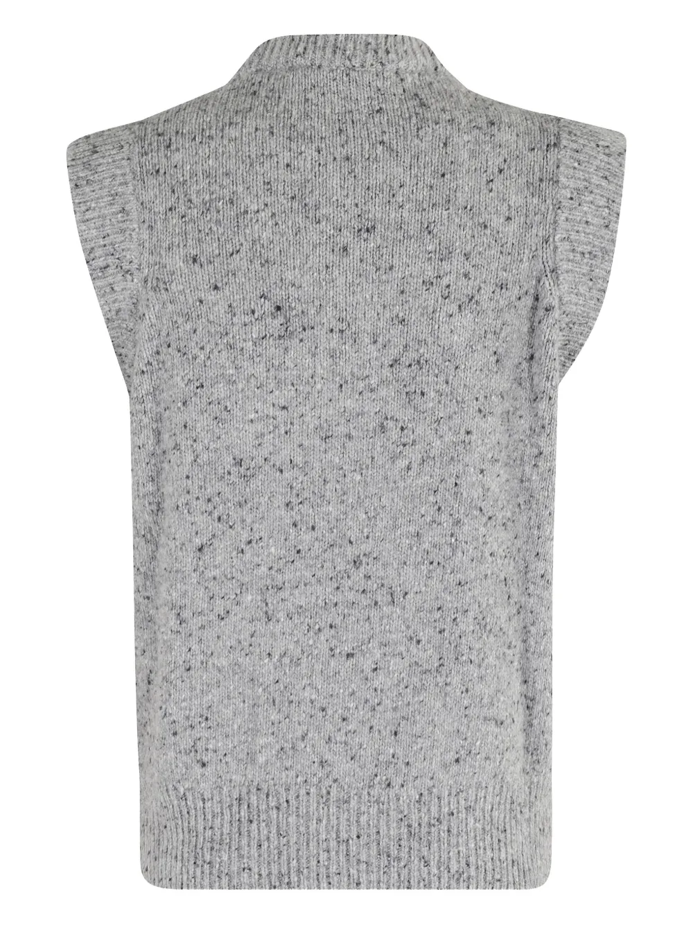 Department Five Sleeveless Knitted Vest With Ribbed Piping In Animal Print