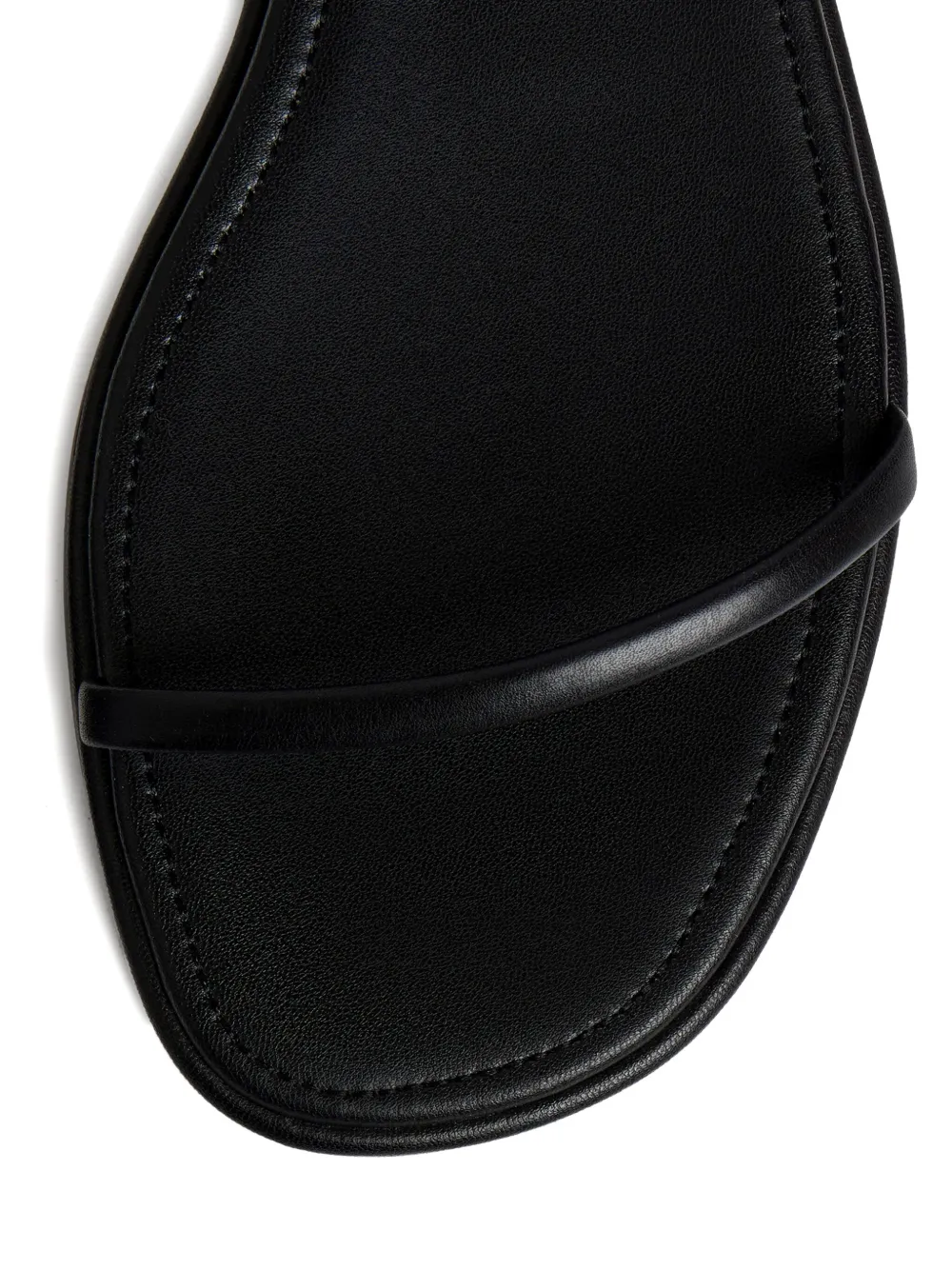 12 Storeez Ankle-strap Leather Sandals In Black