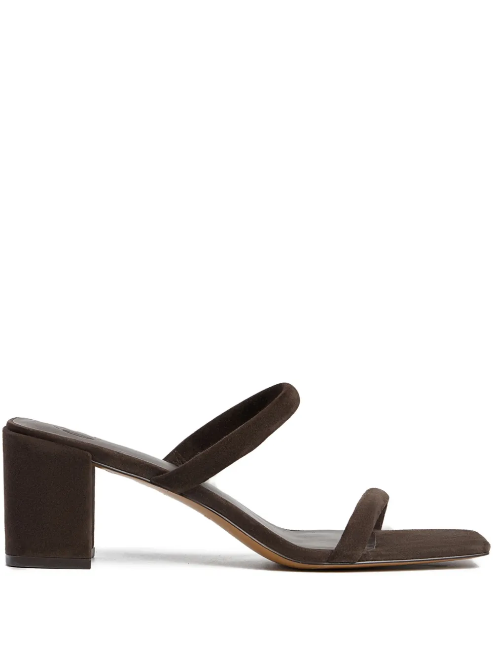 12 STOREEZ 65 mm sandalen met dubbele bandjes en hak Bruin