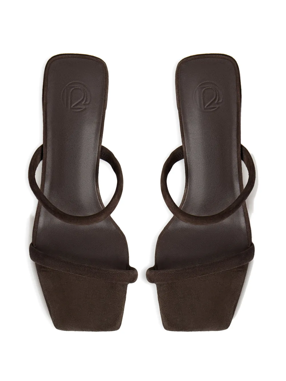 12 STOREEZ 65 mm sandalen met dubbele bandjes en hak Bruin