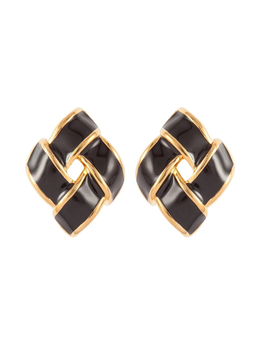 Susan Caplan Vintage 1990s d'Orlan clip-on earrings - ブラック Susan Caplan Vintage 1990s d'Orlan clip-on earrings - ブラック
