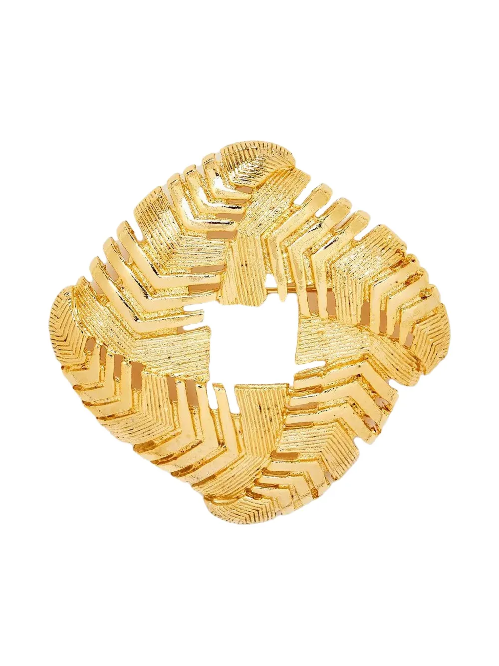 Pre-owned Susan Caplan Vintage 1980s Geometric-pattern Brooch In Gold
