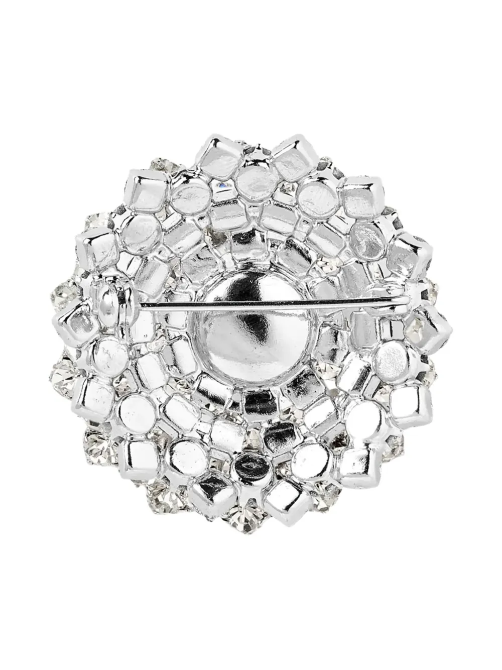 Pre-owned Susan Caplan Vintage 1970s Crystal-embellished Brooch In Silver