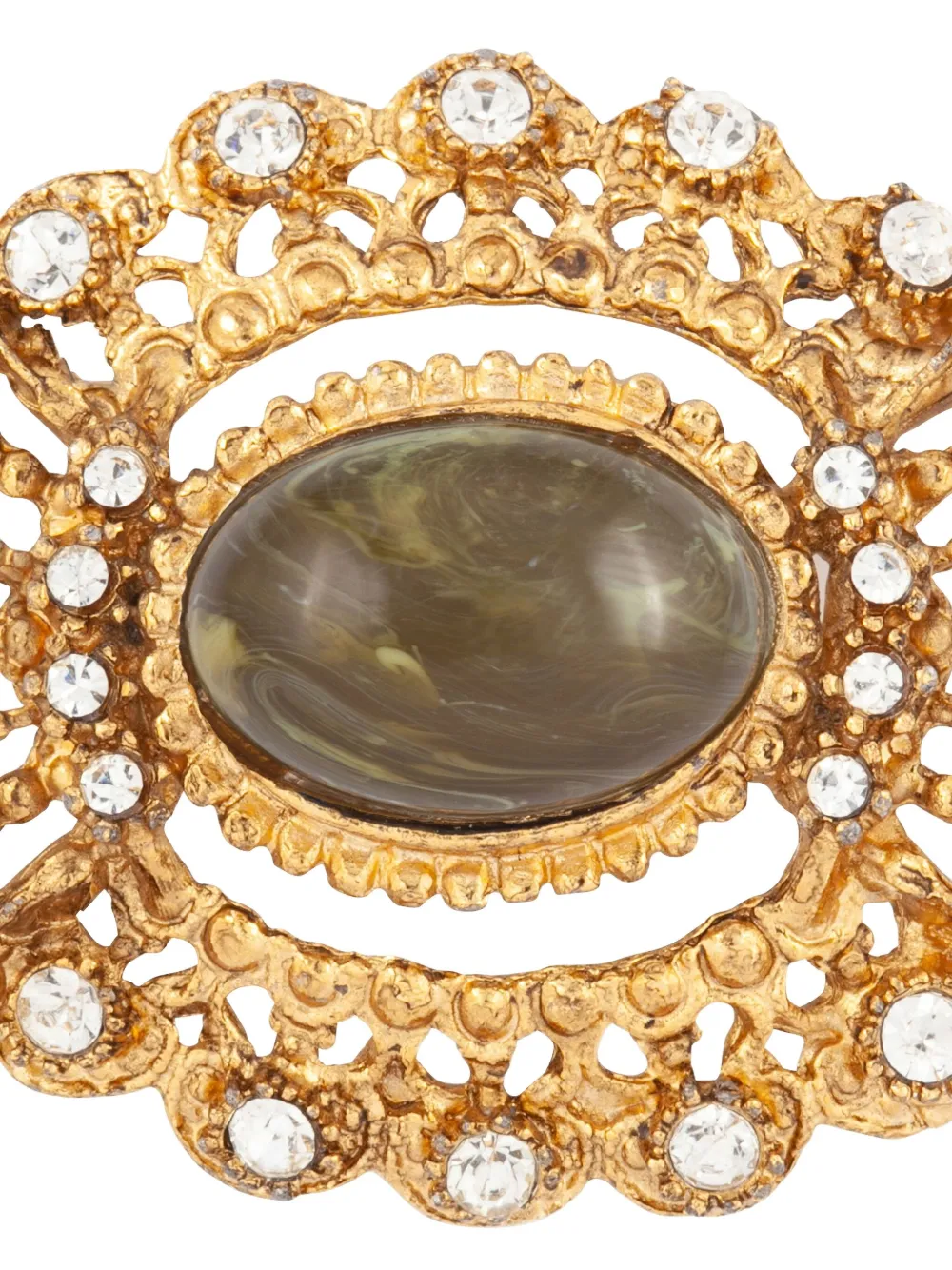 Pre-owned Susan Caplan Vintage 1980s Victorian Revival Brooch In Gold