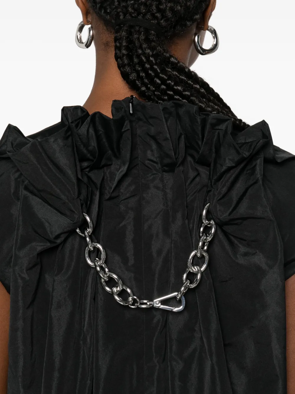 Simone Rocha Taffeta jurk met kapmouwen Zwart