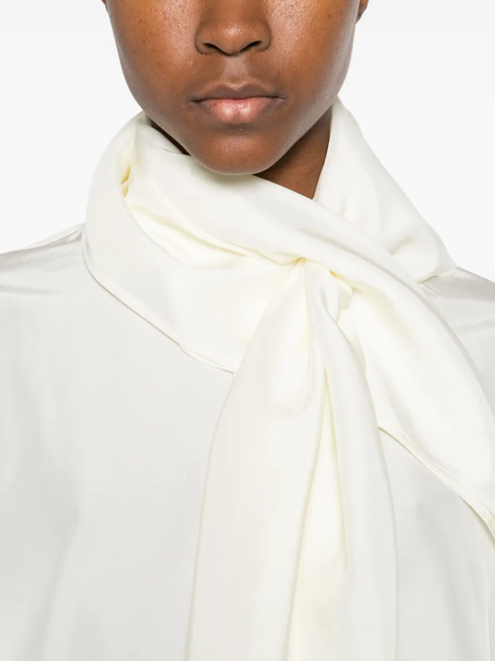 Carven Silk Blouse in White, view 5