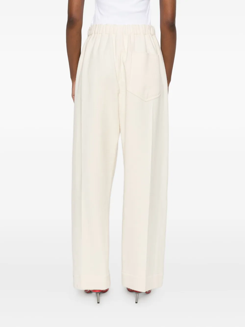 Carven Wool High-waisted Trousers In White
