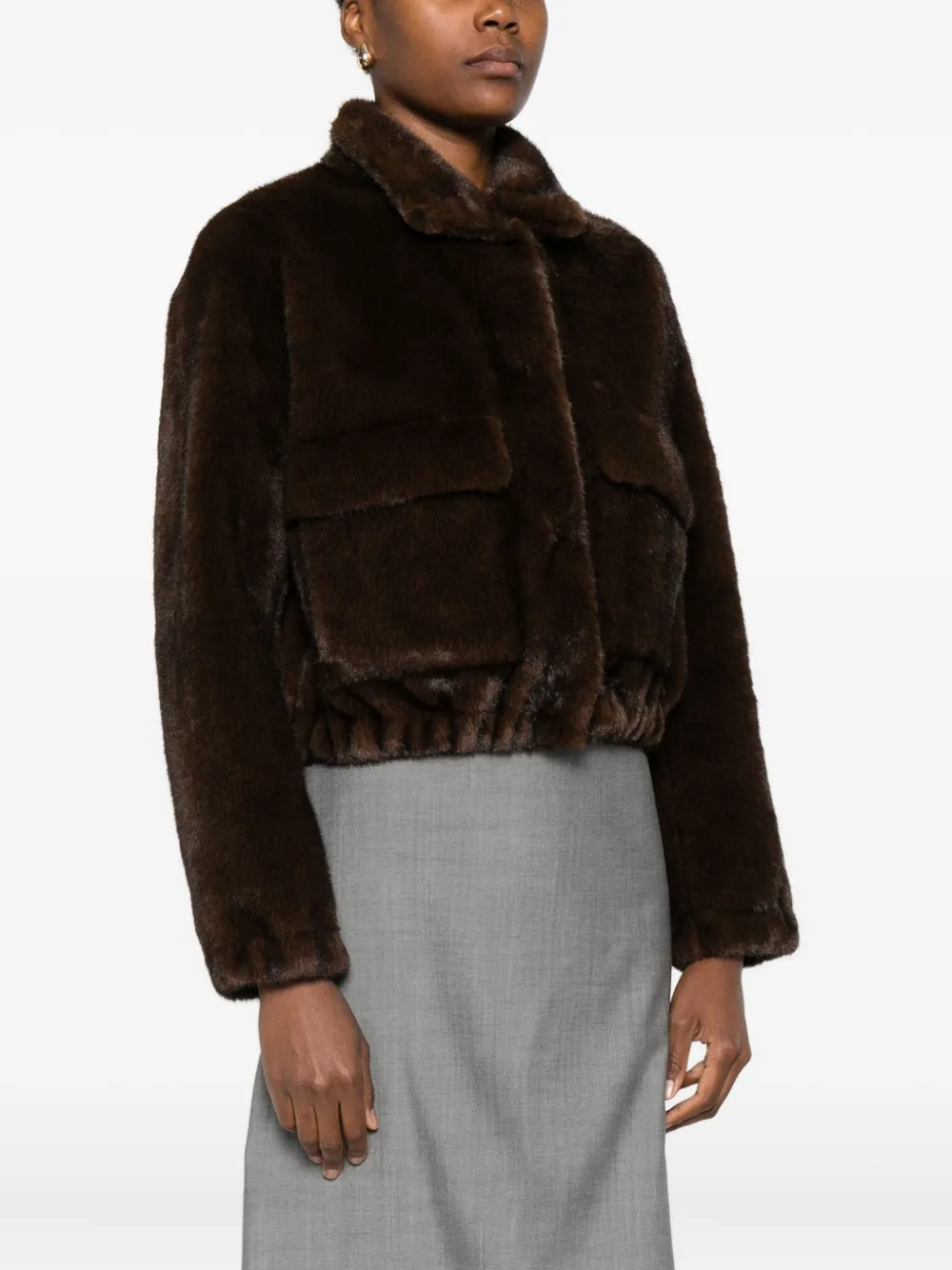 Valentini 1972 Faux-fur Jacket In Brown