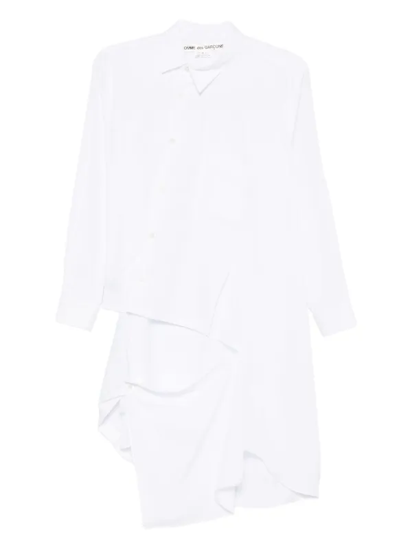 Comme des Garçons Draped Shirt in White
