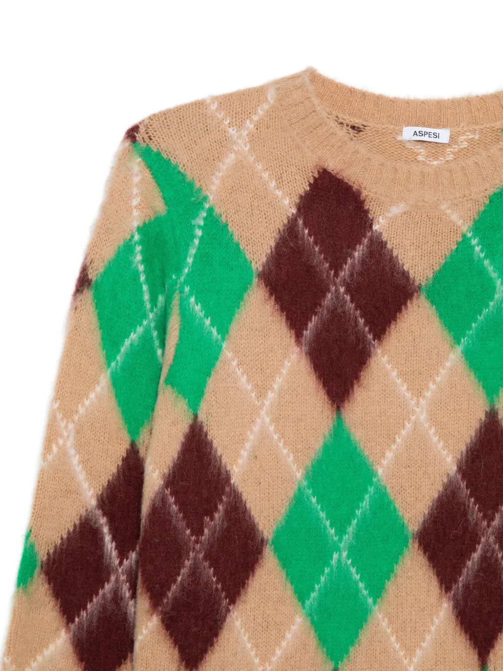 ASPESI Trui met argyle patroon Bruin