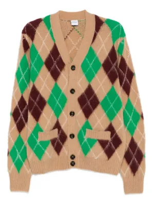 Comme Des Garçons Homme Plus V-neck diamond-print Cardigan