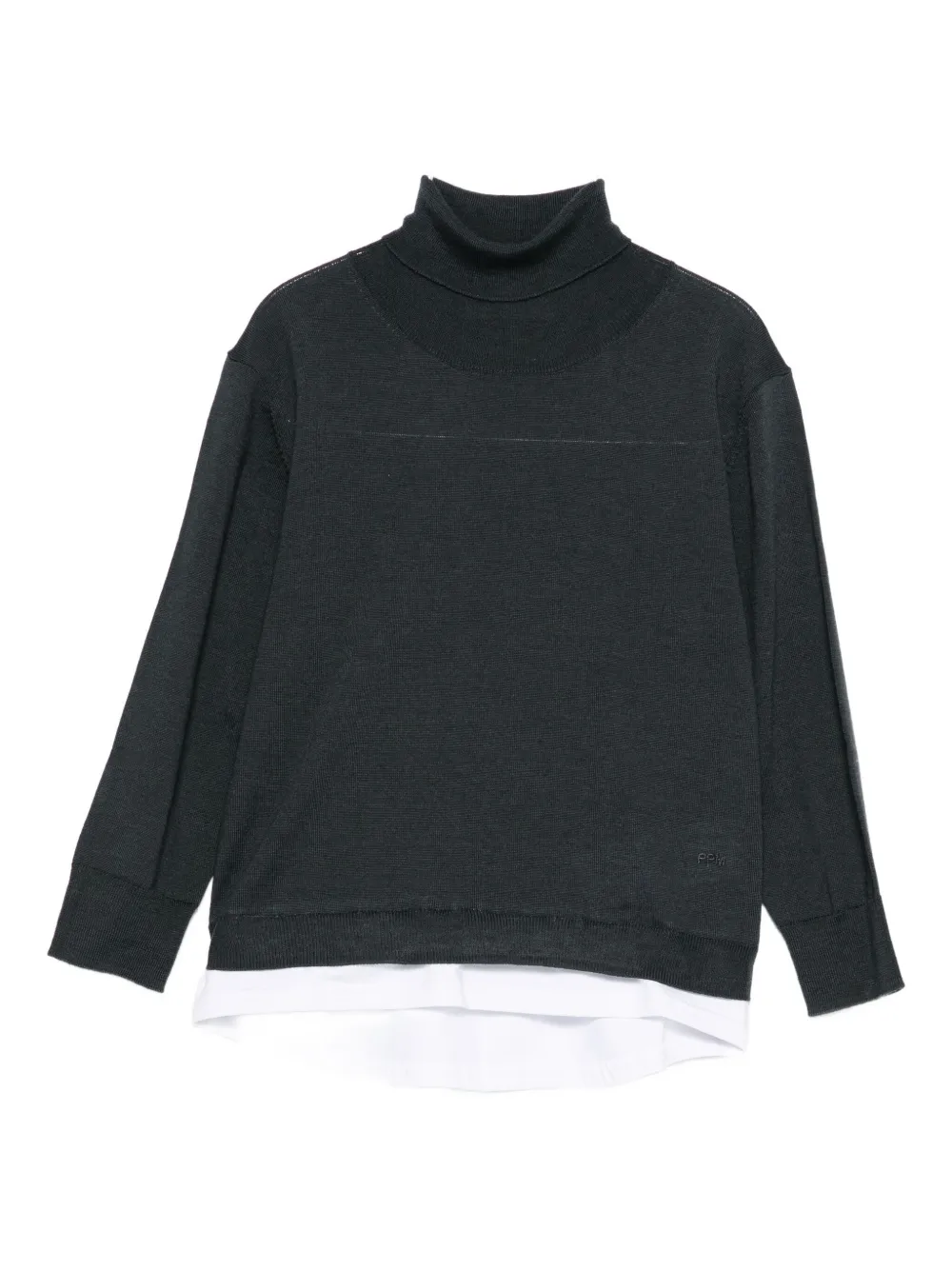 Paolo Pecora Roll-neck Layered Sweater In Black