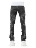 GUAPI pearl-embellished stacked jeans - Black