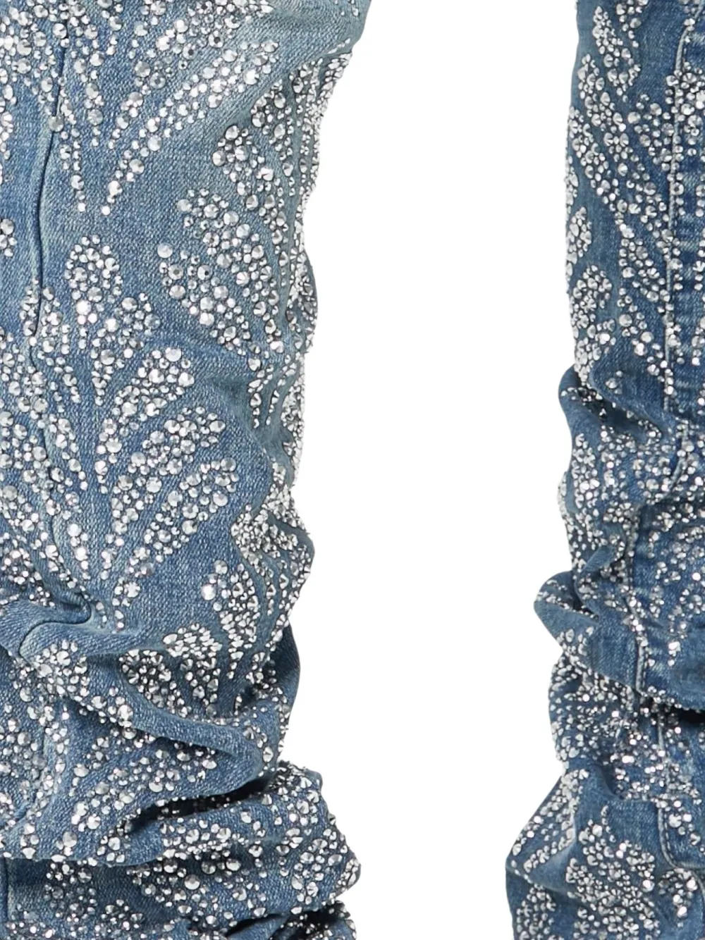 Guapi Rhinestone-embellished Stacked Jeans In Blue