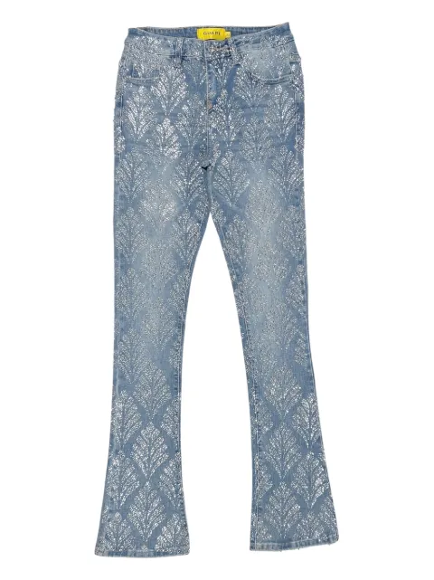GUAPI rhinestone-embellished stacked jeans