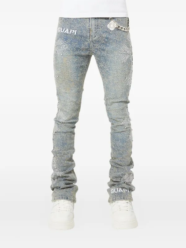 GUAPI crystal-cross Jeans | Blue | FARFETCH UK GUAPI crystal-cross Jeans | Blue | FARFETCH UK