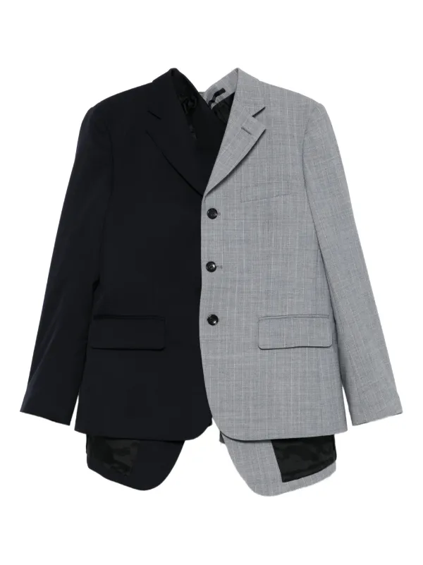 Comme des Garçons Pinstripe Two-tone Jacket in Black