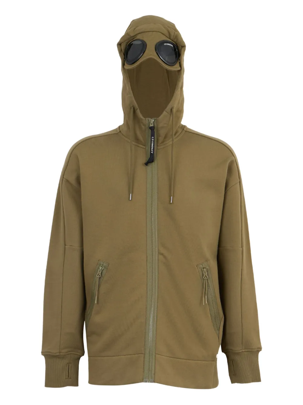 C.P. Company goggle zip-up hoodie | Green | Image 1