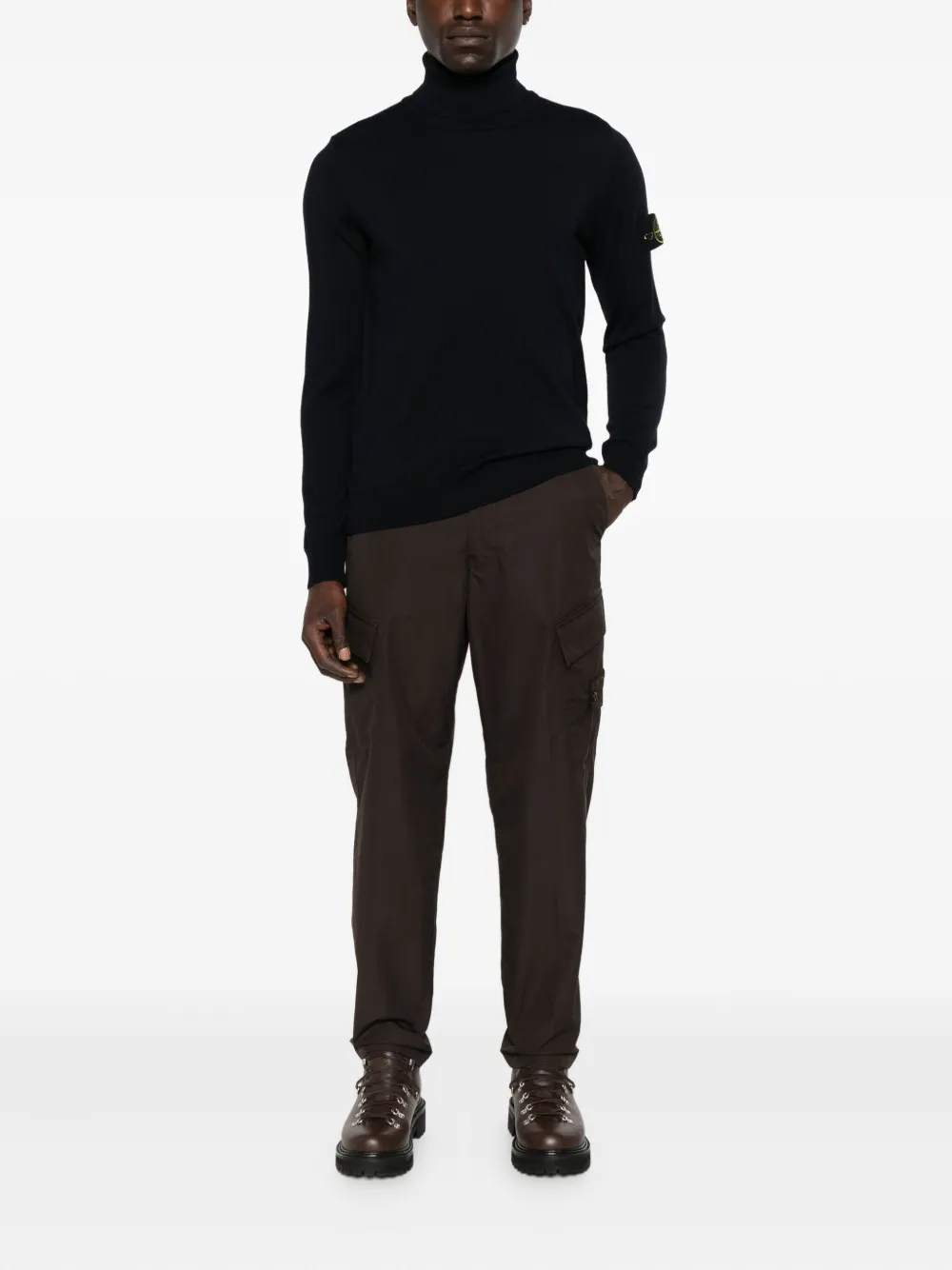 Stone Island turtleneck logo-patch sweater - Blauw