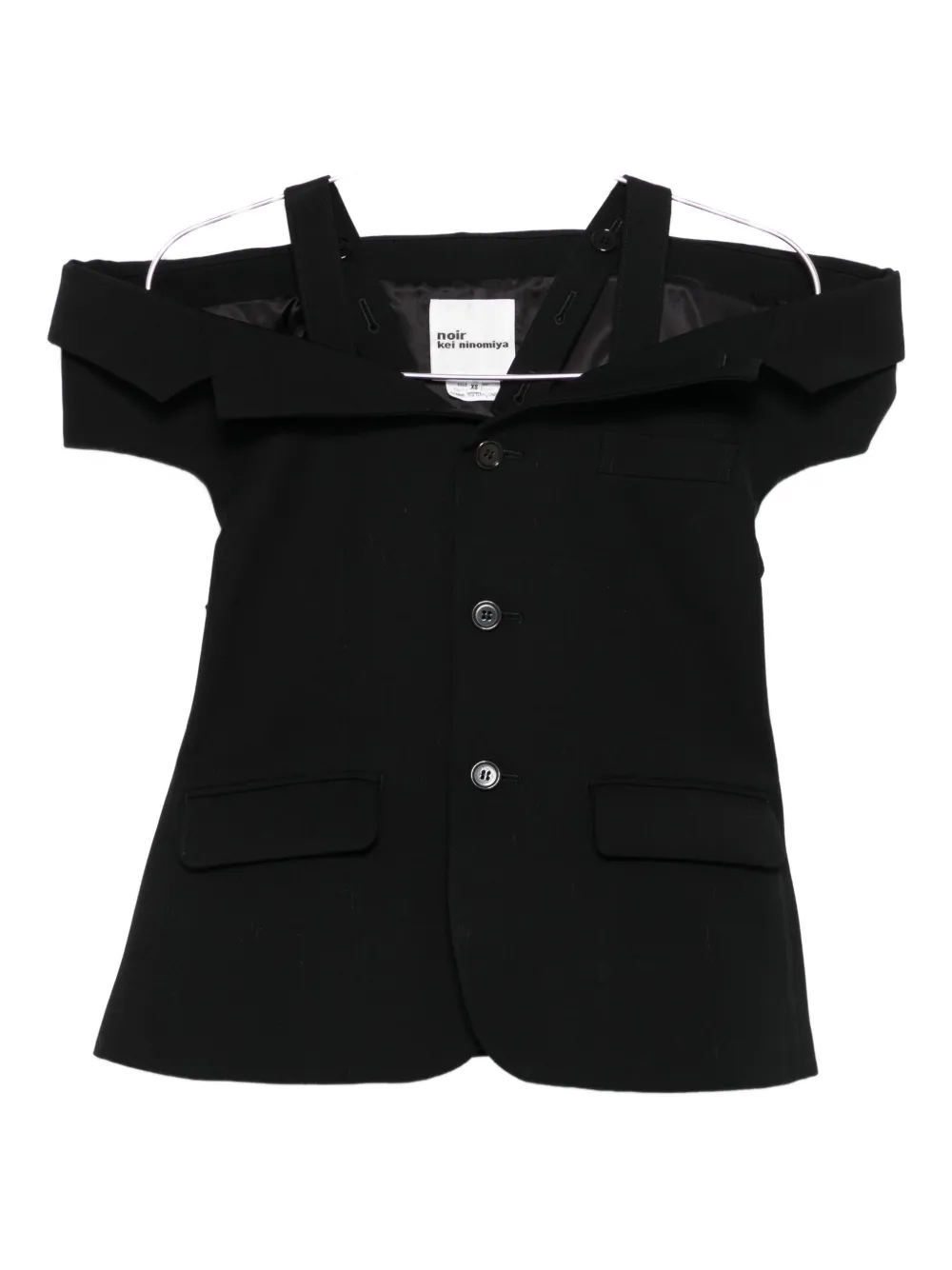 Noir Kei Ninomiya off-the-shoulder fitted jacket - Nero