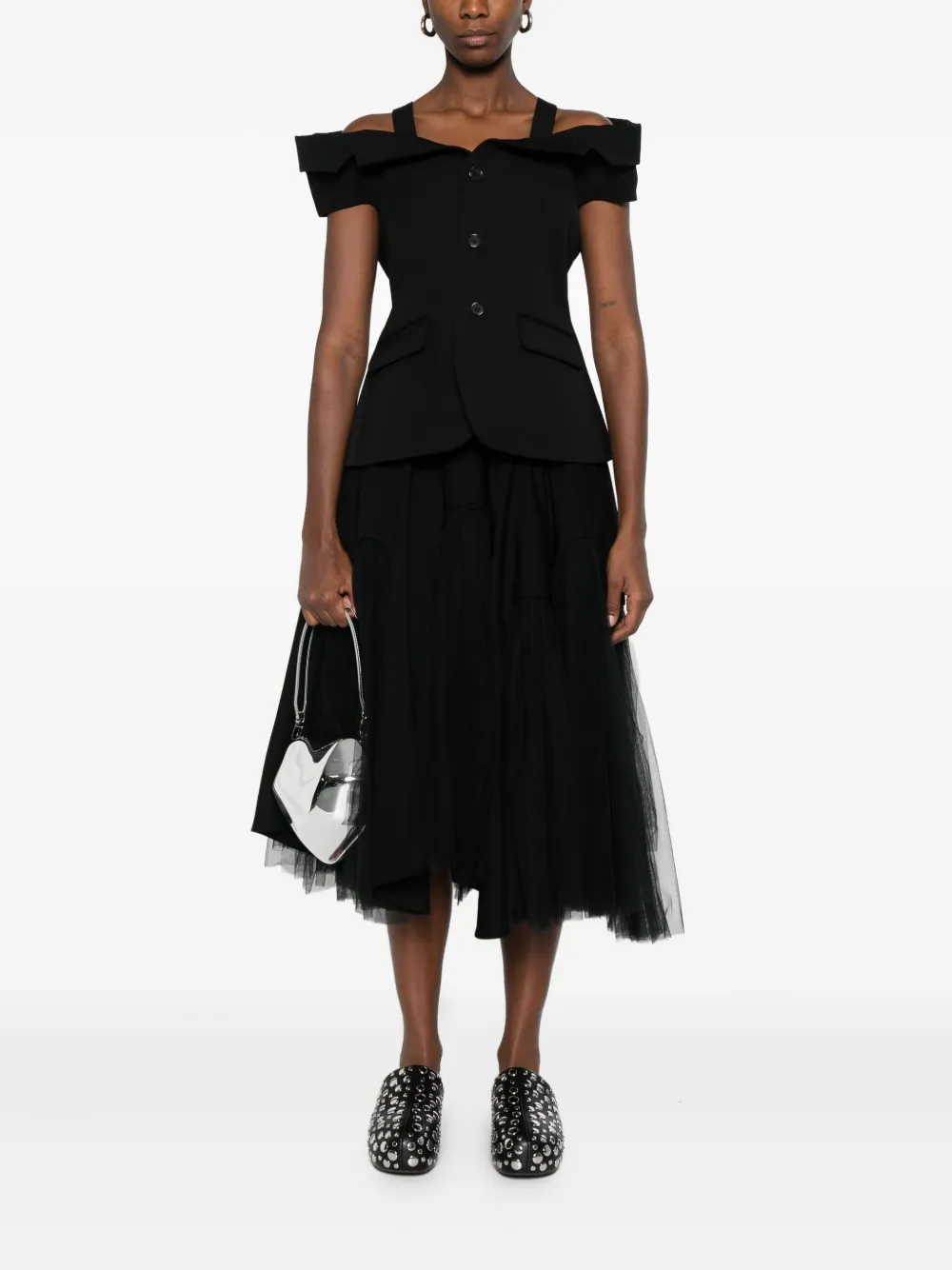 Noir Kei Ninomiya off-the-shoulder fitted jacket | Fitted Jackets | Image 2