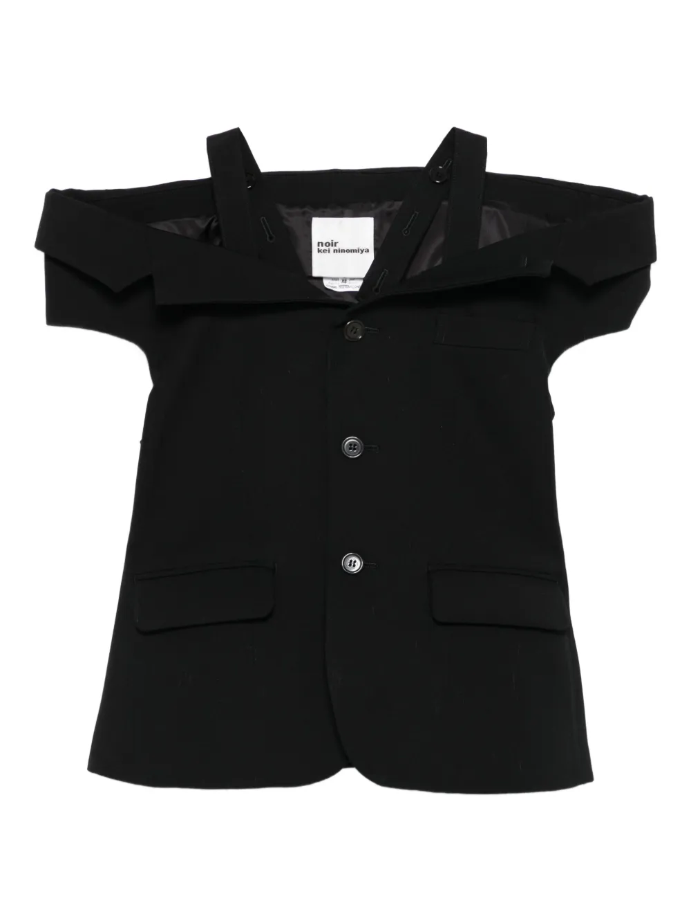 Noir Kei Ninomiya off-the-shoulder fitted jacket | Black | Image 1
