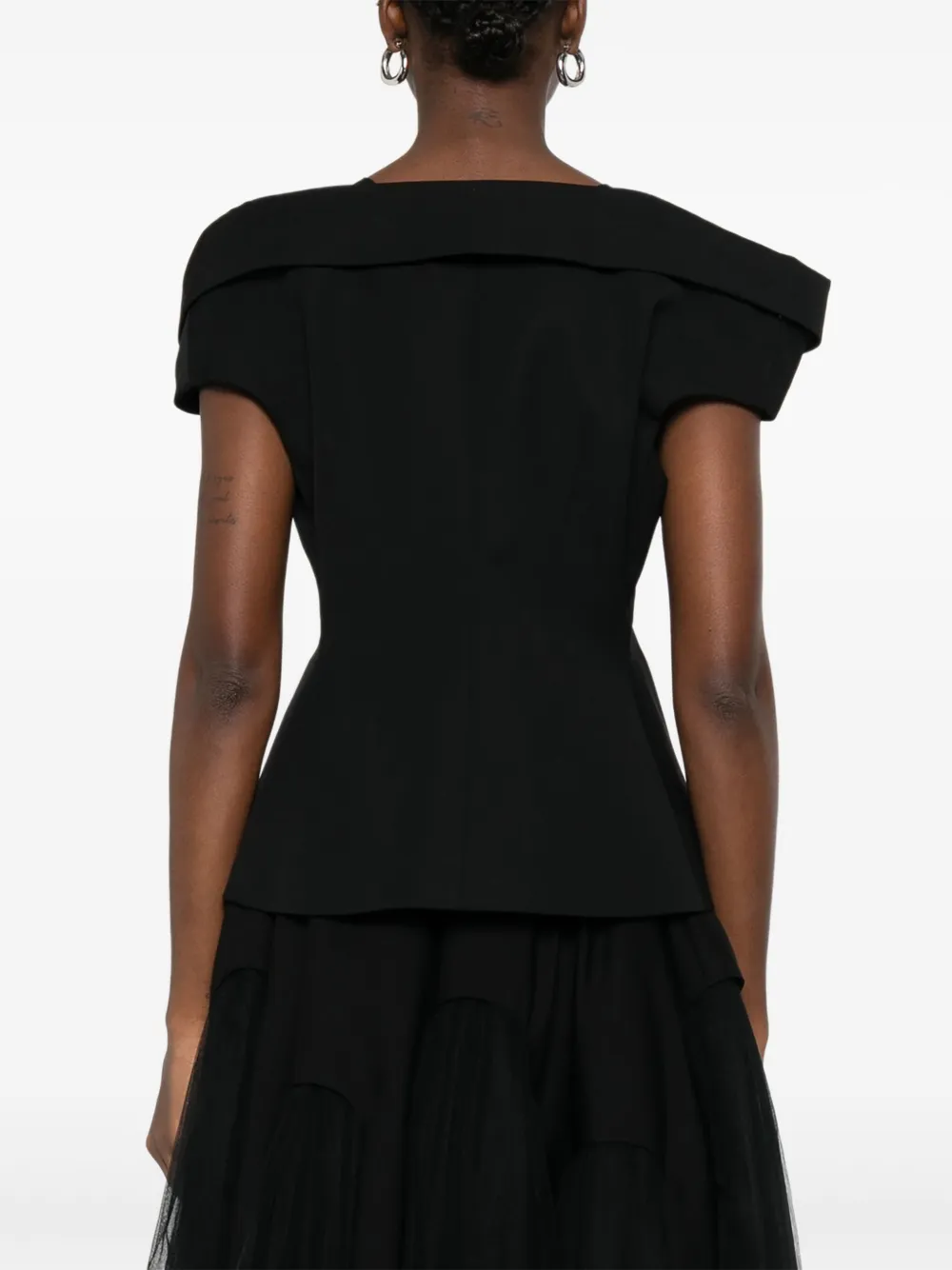 Noir Kei Ninomiya Off-shoulder getailleerd jack Zwart