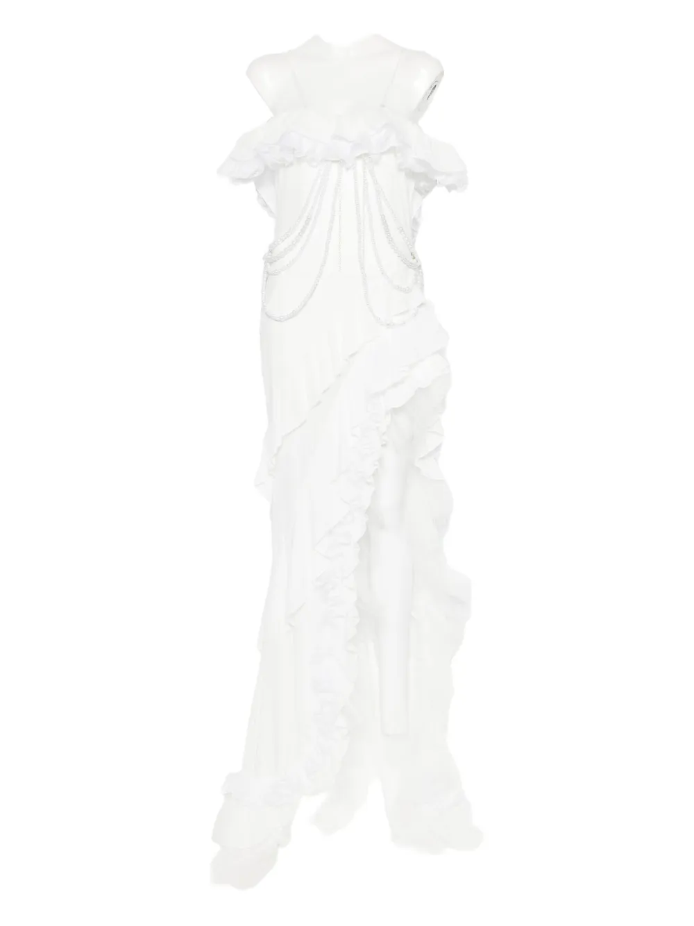 Rahil Hesan  off-shoulder pearl-chain gown | White | Image 1