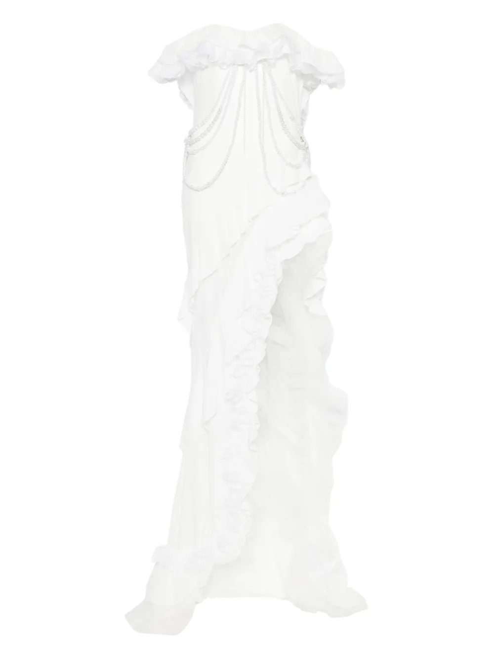 Rahil Hesan  off-shoulder pearl-chain gown | White | Image 1