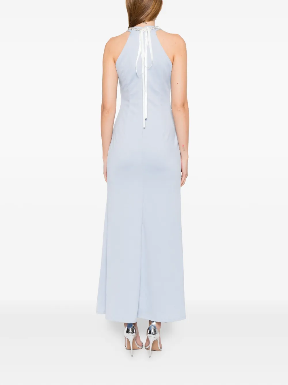 Rahil Hesan Ruffled Gown In Blue