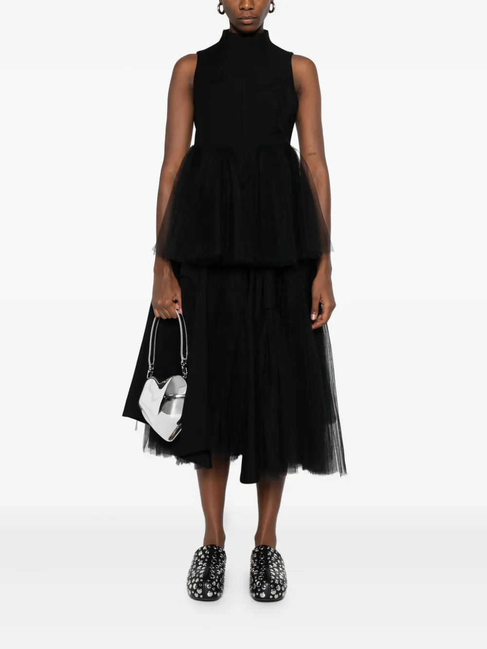 Noir Kei Ninomiya tulle skirt - Zwart