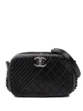 CHANEL Pre-Owned 2014-2015 Small Quilted Lambskin Coco Boy Camera Bag crossbody bag - Black
