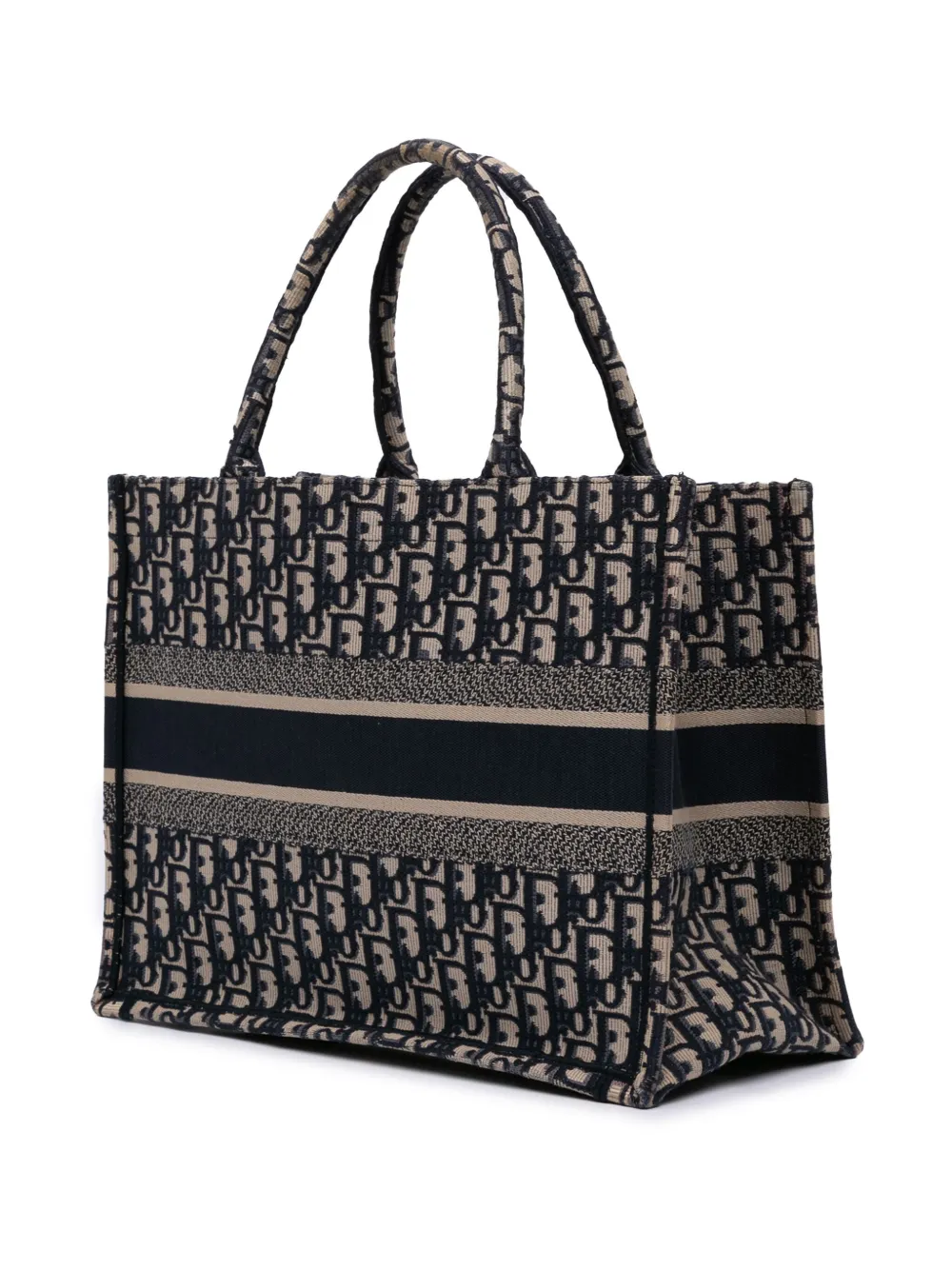 Pre-owned Dior 2020 Medium Oblique Canvas Book Tote Bag In Blue