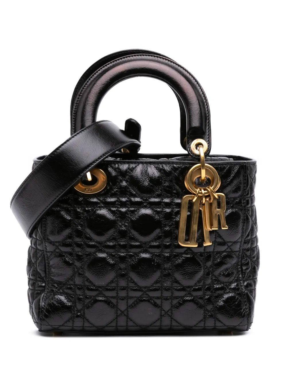 Christian Dior Pre-Owned 2018 スモール クリンクルパテント カナージュ マイ ABCディオール レディ Christian Dior Pre-Owned 2018 スモール クリンクルパテント カナージュ マイ ABCディオール レディ
