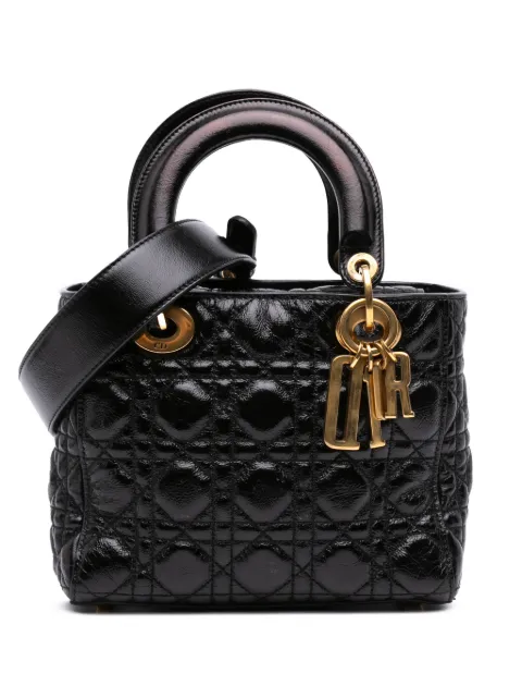 Christian Dior Pre-Owned 2018 Small Crinkled Patent Cannage My ABCDior Lady Dior satchel