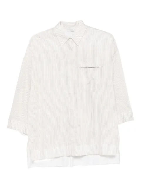 Peserico camisa con estampado de rayas diplomáticas