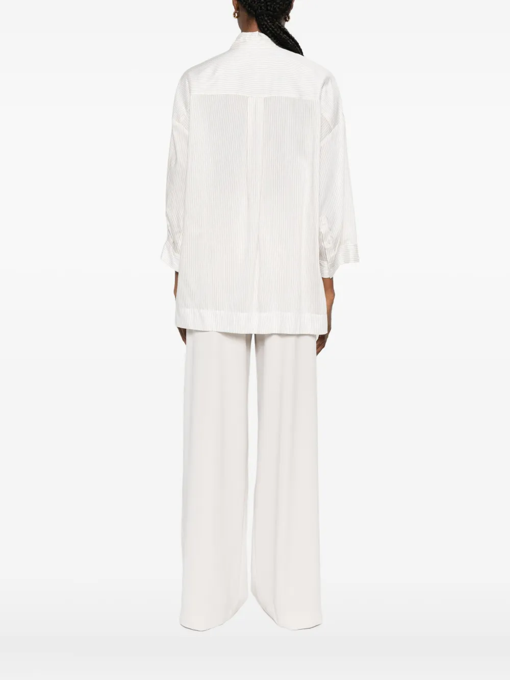 Peserico Pinstripe Pocket Shirt In White