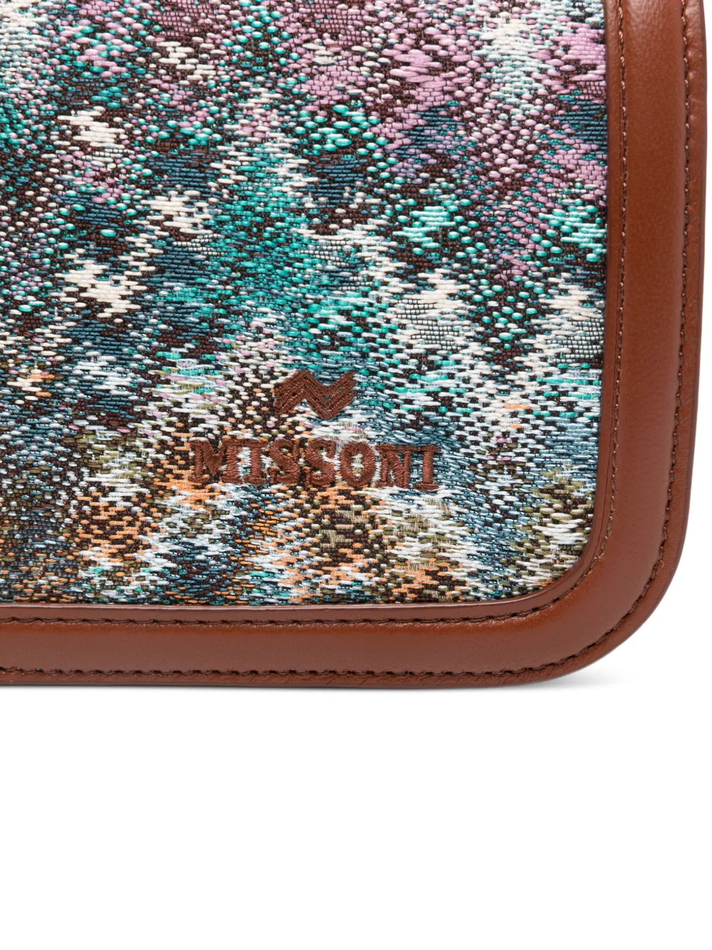 Missoni Leren crossbodytas met patroon Bruin