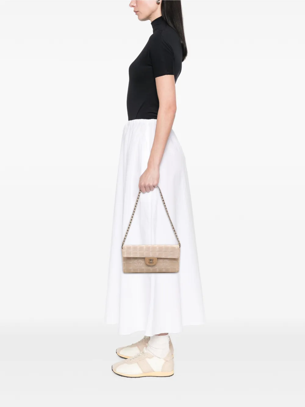 CHANEL Pre-Owned 2000-2002 New Travel Line Nylon East West Flap shoulder bag | Pre-Owned | Image 2
