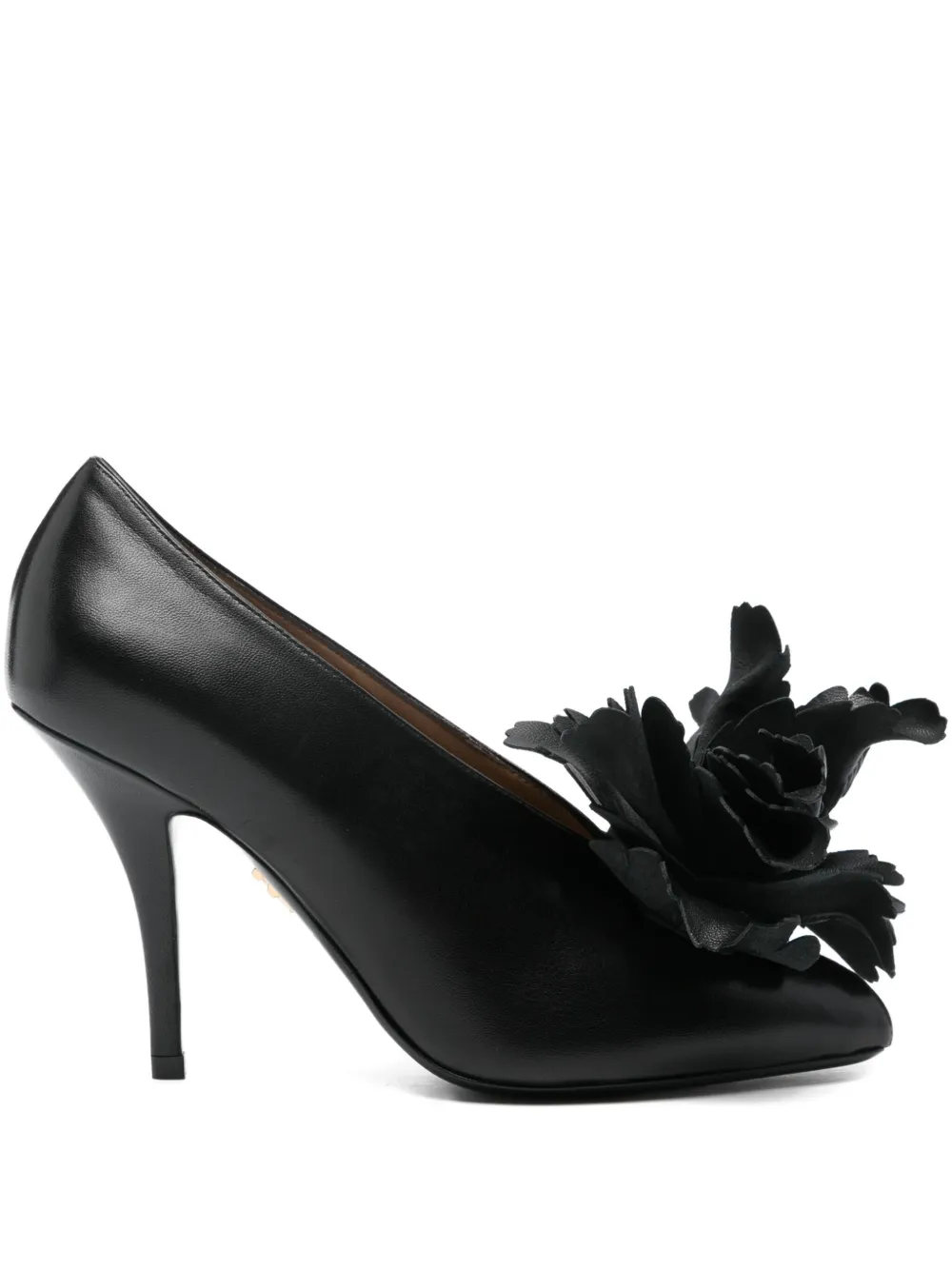 Ferragamo flower-embellished pumps | Black | Image 1