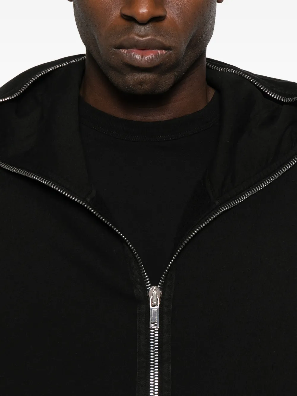 Rick Owens Drkshdw Long-sleeve Zip-up Hoodie In Black