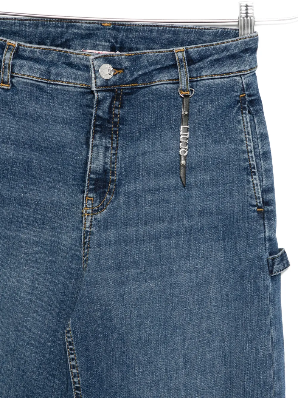 Liu •jo Logo-charm Jeans In Blue
