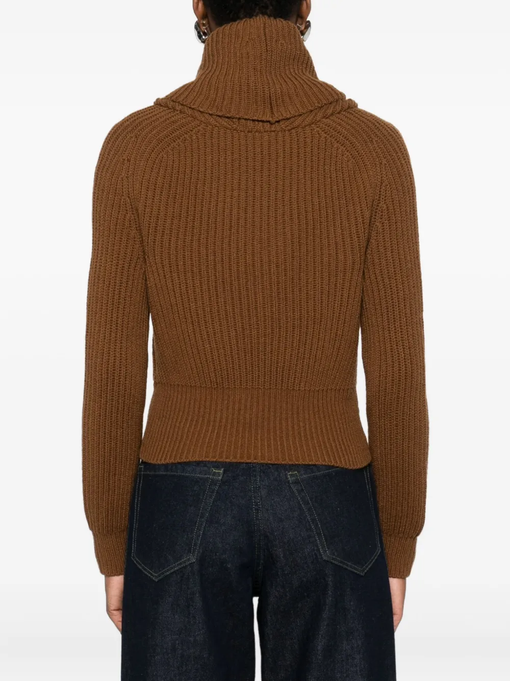 Max Mara Shawl-collar Sweater In Brown