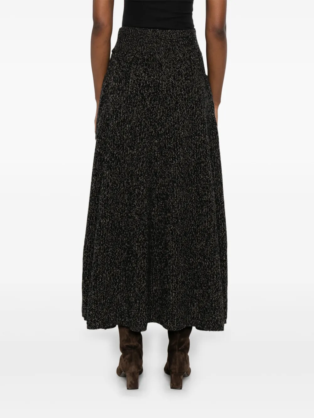 Max Mara Knitted Tiered Skirt In Black