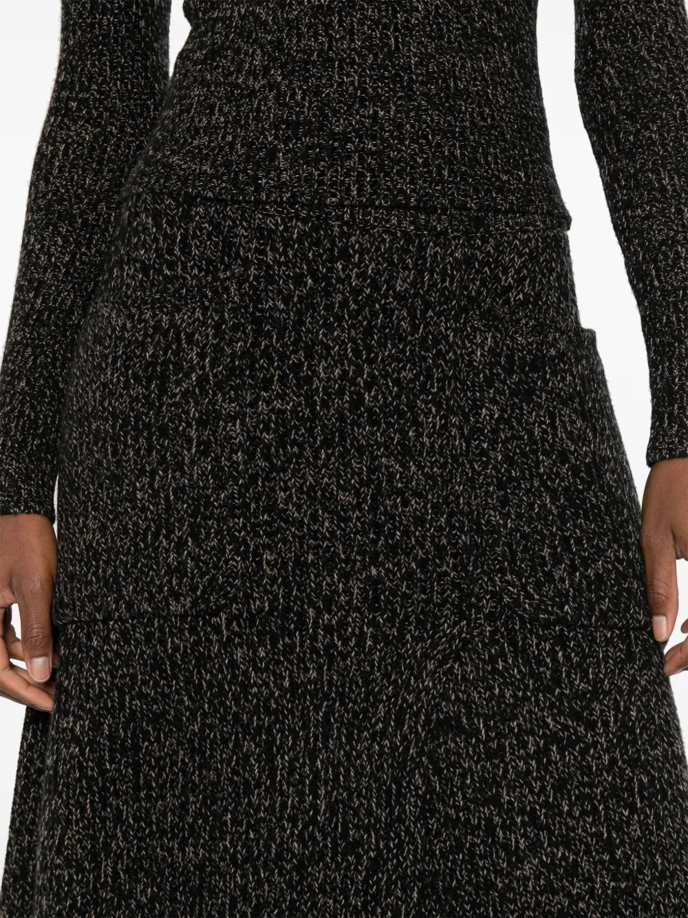 Max Mara Knitted Tiered Skirt In Black
