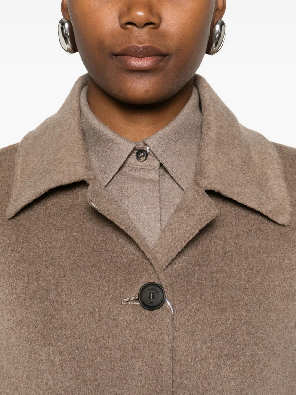 Max Mara Single-breasted Coat In Brown